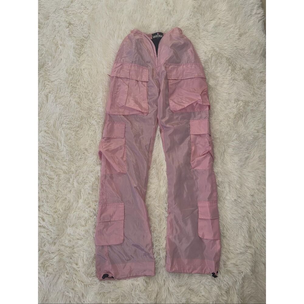 VARENNE size XS baby pink v cut cargo pants rose color